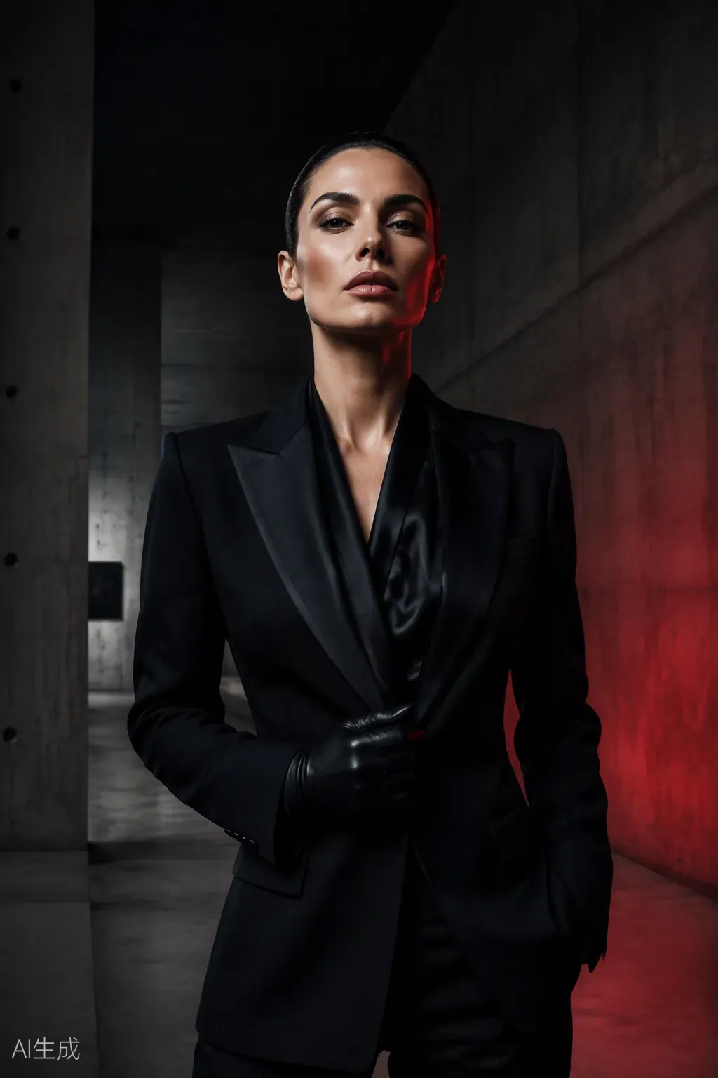 Viktoria, Findomme aus Berlin, schwarzer Blazer, direkter Blick
